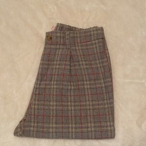Lottie Moss plaid linen pants